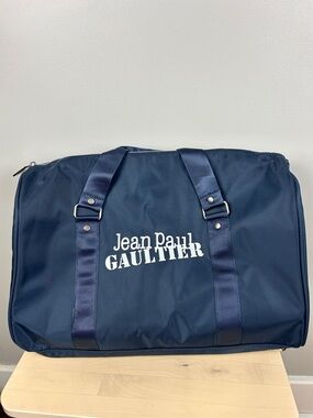 JEAN PAUL GAULTIER Weekender Duffle Bag Navy Blue Travel Luggage Designer